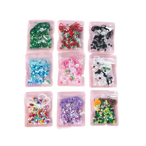 Set da 9 kit di perline colorate fai-da-te con cordino elastico per gioielli