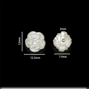 Perline a rosa in ABS lucido per gioielli con misure dimensionali dettagliate