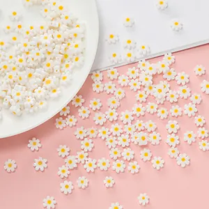 French Ins Style Glass Daisy Loose Beads For DIY Handmade Necklace Bracelet Jewelry Making Accessories Flower Beads