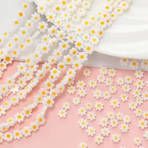 French style glass daisy beads for DIY necklace and bracelet jewelry making