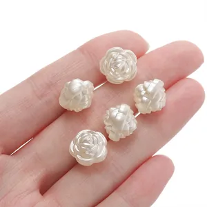 Perle a rosa in ABS lucido e sfere intrecciate per accessori di gioielli fai-da-te