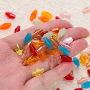 Multi-colored faceted rhombus glass crystal loose beads for DIY jewelry making