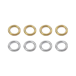 Set di 8 anelli a O in acciaio inossidabile lucidato in oro e argento per il fai-da-te
