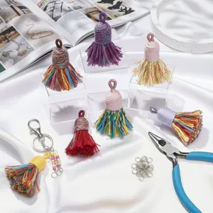 Handmade Tibetan Cotton Thread Tassel Pendant Ethnic Woven Mini Tassels For DIY Keychain Bag Jewelry Making Accessories