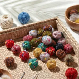 Handmade colorful plush felt balls for DIY earring and jewelry crafts in various colors