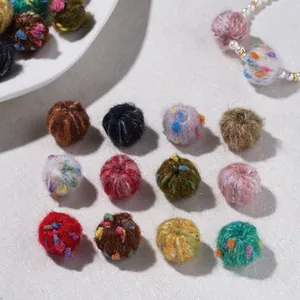 Colorful mixed plush pompom balls for DIY handmade earring pendants and accessories