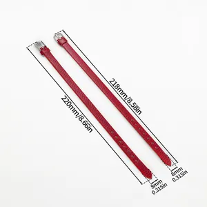 8mm red snake pattern adjustable PU leather wristbands with silver buckles for DIY jewelry