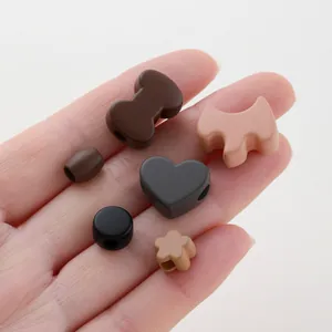 DIY silicone beads set in heart and flower shapes for jewelry and pacifier clips