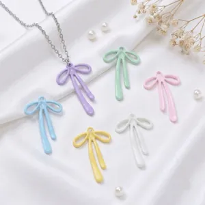 Lot de pendentifs nœuds en émail macaron sur soie blanche pour bijoux artisanaux