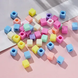 7mm colorful macaron cube beads for DIY jewelry with various bright candy colors