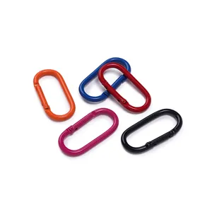 Set mit fünf bunten ovalen Karabinerhaken aus Legierung für DIY-Schlüsselanhänger