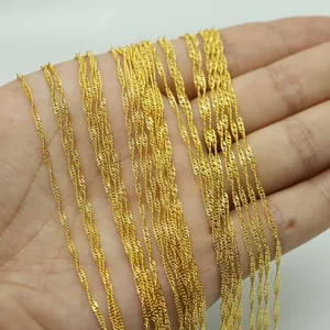 Chaîne à vagues dorée de 42 cm avec fermoir mousqueton pour la création de bijoux