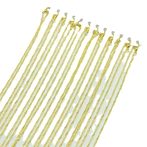 Lot de chaînes à vagues dorées de 42 cm avec fermoirs mousquetons pour bijoux DIY