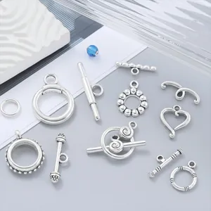 Antiksilberne Zinklegierung OT-Knebelverschlüsse für DIY-Armbänder und Halsketten
