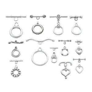 Vintage Silber Zinklegierung OT Knebelverschlüsse für DIY Schmuck Halsketten Armbänder
