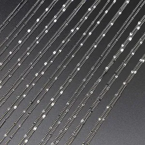 Abgeflachte Gliederketten Mit Karabinerschluss DIY Schmuckherstellung Zubehör Gold Silber Rhodium Galvanisierte Metallhalsketten