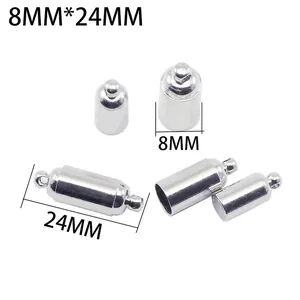 Poliertes Edelstahl-Zylinderschloss 8mm für DIY-Schmuckherstellung und Ketten