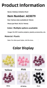 Dettaglio di perle ABS colorate per gioielli fai-da-te e accessori per abbigliamento