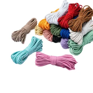 Cordons en coton de 3mm en couleurs variées pour artisanat DIY et accessoires