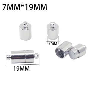 Detailansicht der 7mm silbernen Magnetschließe für Halsketten und Armband Schmuckbau