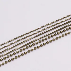 Antique bronze metal ball bead chains in five different sizes for DIY jewelry making