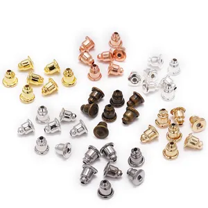 Bullet Shape Alloy Silicone Earring Backs Stoppers DIY Jewelry Making Earrings Findings Findings For Studs Multi Colors Gold Silver Rose Gold Bronze Accessories