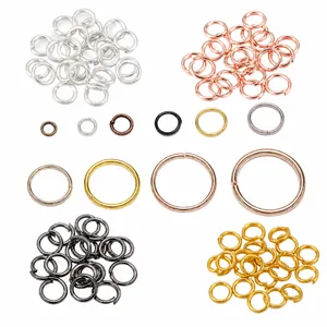 Assorted sizes and colors of metal open jump rings for DIY jewelry making accessories