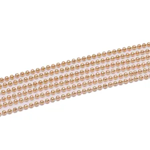Polished golden stainless steel ball chains for DIY jewelry making and necklace accessories