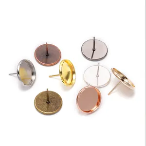 Supports de boucles d'oreilles ronds en plusieurs finitions pour création de bijoux