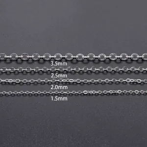 Flat O-shaped chain set in 1.5mm to 3.5mm widths for DIY jewelry making