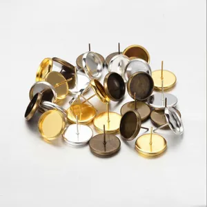 Supports de boucles d'oreilles ronds en or argent et bronze pour bijoux artisanaux