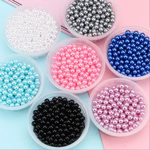 DIY multi-colored ABS faux pearl beads set for jewelry making and clothing accessories