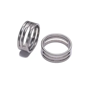 Stainless steel ring opening tool with hollow triple-line design for jewelry making