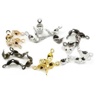 DIY jewelry accessories with dual-head folding bead tips in four assorted metal colors
