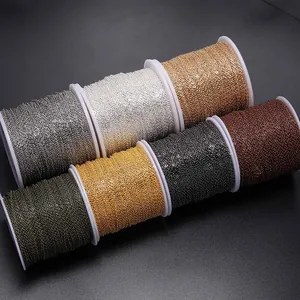 Seven rolls of colorful DIY jewelry metal cross chains on spools for necklace making