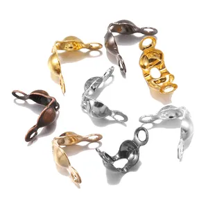 DIY jewelry making calotte ends in multi-color metallic finishes for necklaces