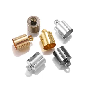 Assorted metallic cord end caps in gold, silver and bronze for DIY jewelry making