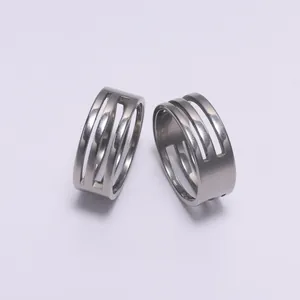 Modern silver stainless steel jump ring opener tool with three-layered hollow design