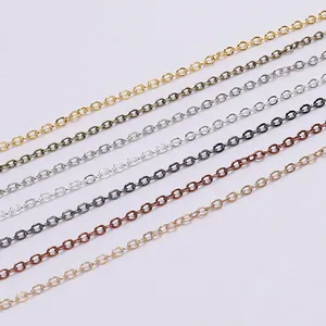 Metal Cable Chain Copper Clad Iron DIY Necklace Findings Jewelry Making Accessory For Bracelet Making Extender Chain