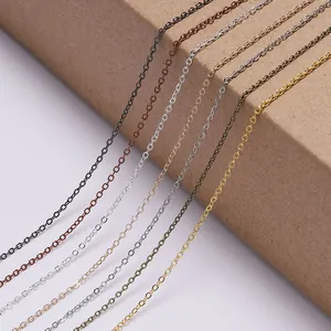 Close-up of 6 colors of DIY metal cross chain links for necklace and bracelet making