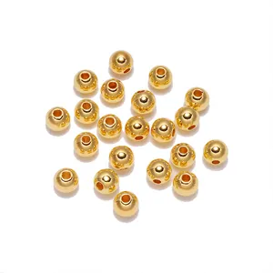 Gepolijste gouden ABS-parels voor DIY-sieraden met decoratieve ringen met textuur