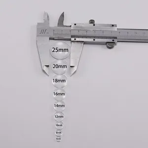 Cabochon in vetro trasparente in varie dimensioni da 6mm a 25mm per gioielli fai-da-te