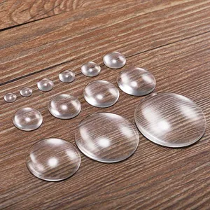 Cabochon in Vetro Rotondo Trasparente Fondo Piatto Cupola Lente d'Ingrandimento per Creazione Gioielli Fai da Te Ciondolo