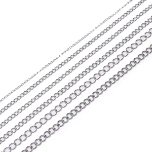 Stainless Steel Flat Round O-Chain For DIY Necklace Jewelry Making Accessories Steel Color Metal Link Chain For Handmade Crafts
