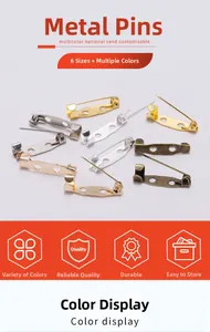 Détail d'épingles à broche en fer multicolores avec base à trois trous pour couture DIY