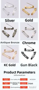 Six couleurs de finitions métalliques d'épingles de sûreté pour bijoux DIY et broches