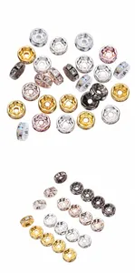 Detailansicht der Kristall-Rhinestone-Abstandshalter in verschiedenen Legierungen