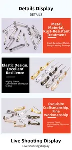 Détail d'épingles à broche en or, argent et bronze avec design antirouille pour DIY