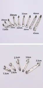 Supports de broche épingle de sûreté en métal argenté tailles 15mm à 45mm pour DIY