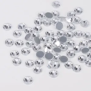 Brillantes diamantes de cristal transparente con base plana para manualidades y uñas DIY